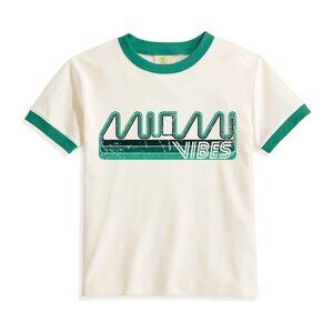 Miami Vibes Retro Graphic Ringer T-Shirt | Vintage 80s 90s Style Tee